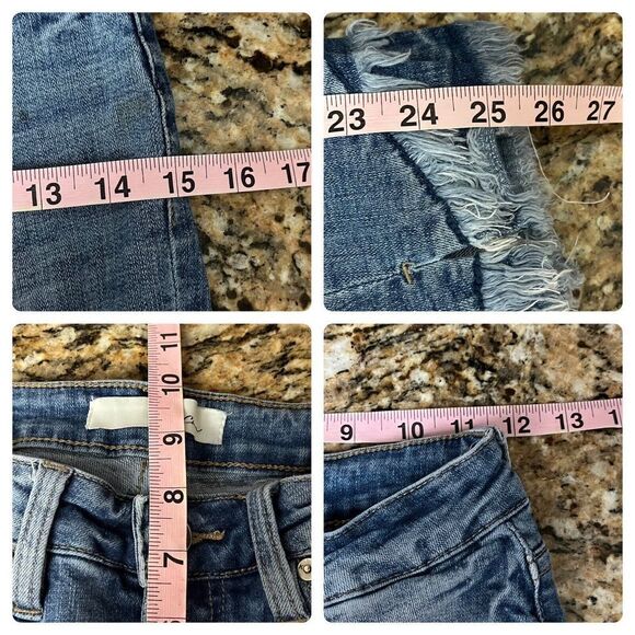 Kancan women/junior’s stretchy ripped fringe hem light wash skinny jeans 5/26 - Picture 3 of 10